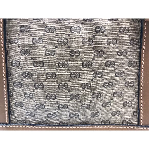 Authentic 1980's Gucci Supreme GG Monagram Coated Canvas Leather Trim Tan Purse - Picture 4 of 14